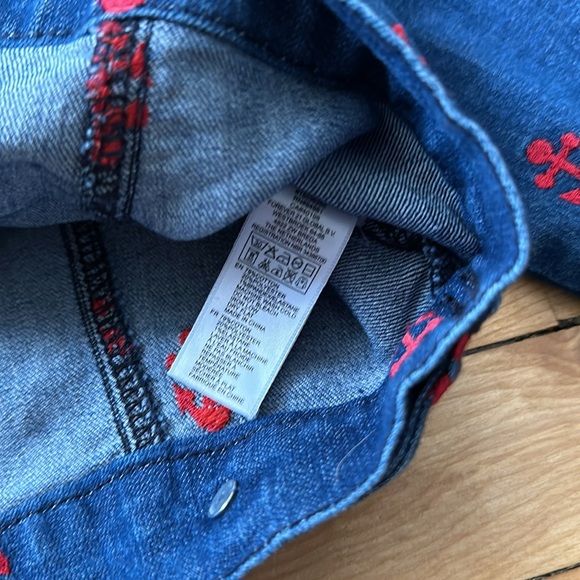 Forever 21 Jean Jacket Youth Girls Size Large Premium Denim with Anchors - Picture 12 of 12